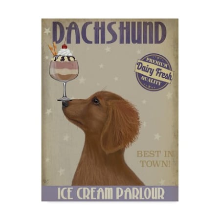 Fab Funky 'Dachshund, Gold, Ice Cream' Canvas Art,18x24